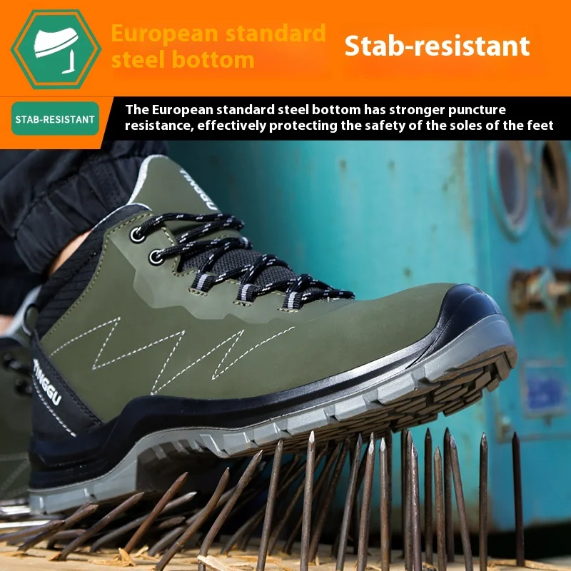 Men's safety shoes, anti impact, anti puncture, anti static, anti slip, anti scalding, and anti electric spark work shoes