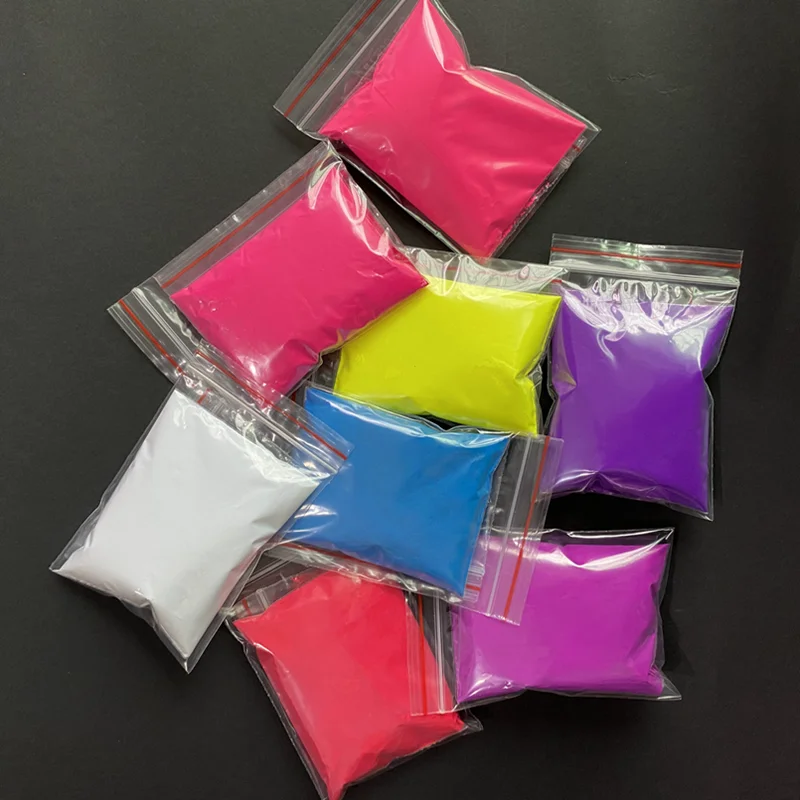 Poudre de Pigment de phosphore Fluorescent, mélange de 8 couleurs, pour vernis à ongles, peinture et impression, décorations d'ongles, 80 grammes = 8x10g