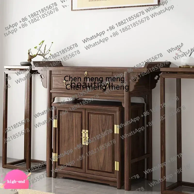 C Solid wood table for household use Buddha table Buddhist hall New Chinese table Shrine shrine  AB