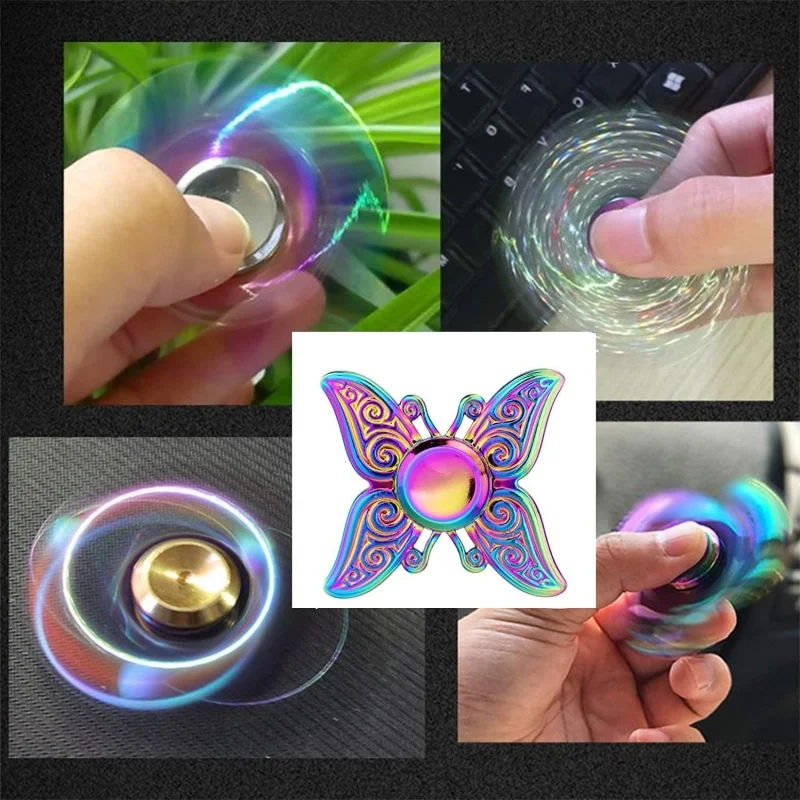 Regenboog High-Speed Metal Fidget Spinner Kleurrijke vingerhandspinner voor stress en angstverlichting Leuk speelgoed voor volwassenen