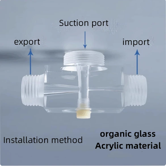 Plexiglass Jet Ejector Jet Device Jet Eductor Gas-liquid Mixture Transparent Water Injector Thickened Thread Water Pump Jet