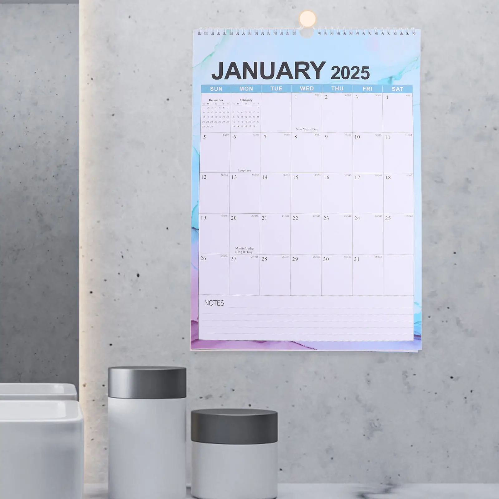 

Настенный календарь на 2024 год, на спирали, ежемесячный, с гладкой поверхностью, безопасный дизайн, для заметок и записей, для офиса и дома