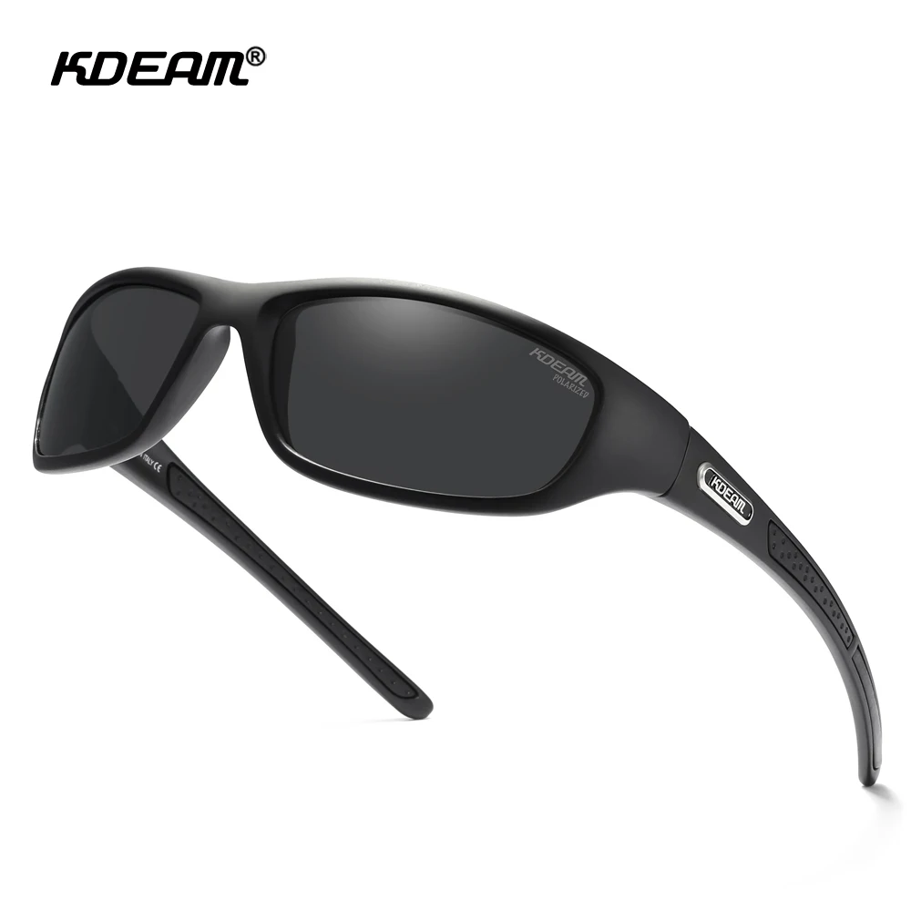 KDEAM Fishing Performance Men's Sunglasses Polarized TR90 Material Brand Logo Cycling Glasses With Zipper Case KD0701