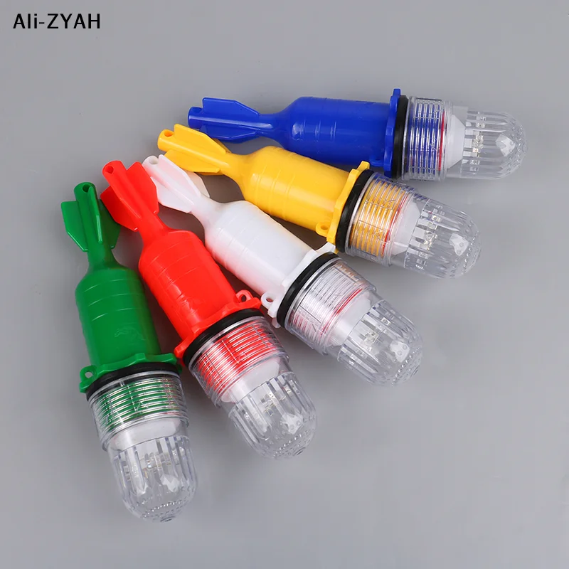 【Ah6】1 Pcs Fishing Light Underwater Net Beacon Buoy Signal Light Indicator Light Lures Fish Finder Lamp Double Flash Lamp