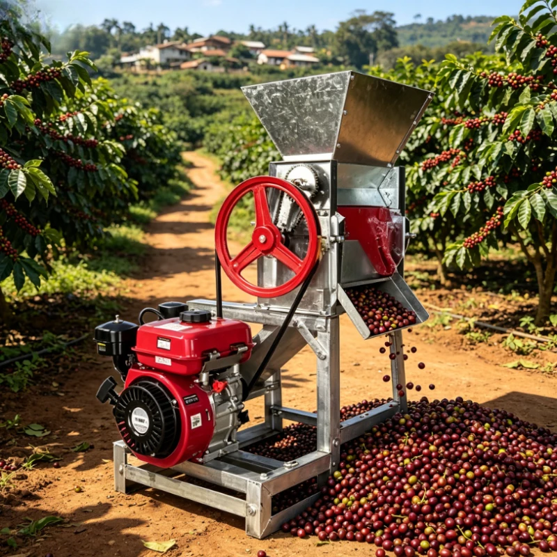 Customized High Productivity Stainless Steel Coffee Bean Pulper-100-500KG/H Capacity Grain Processing Equipment