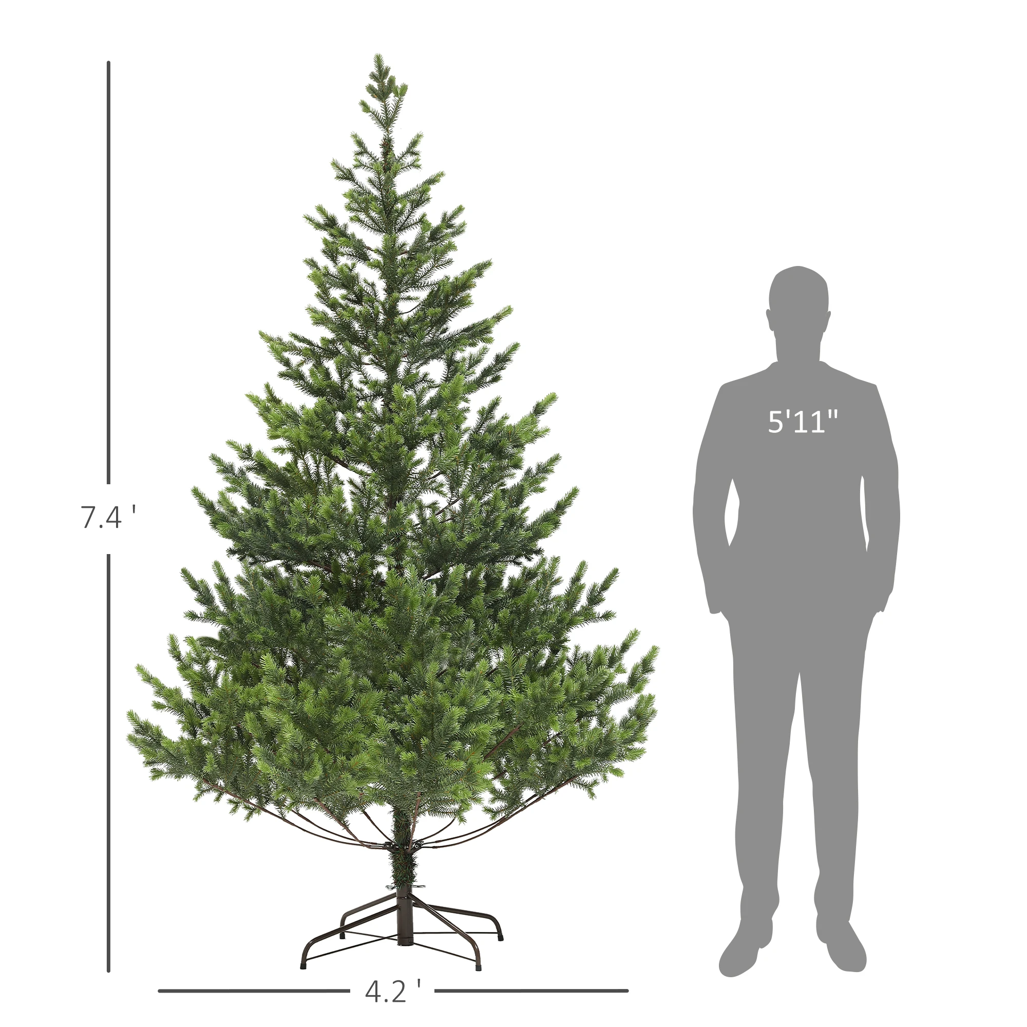 7ft Artificial Sparse Christmas Tree with Steel Stand