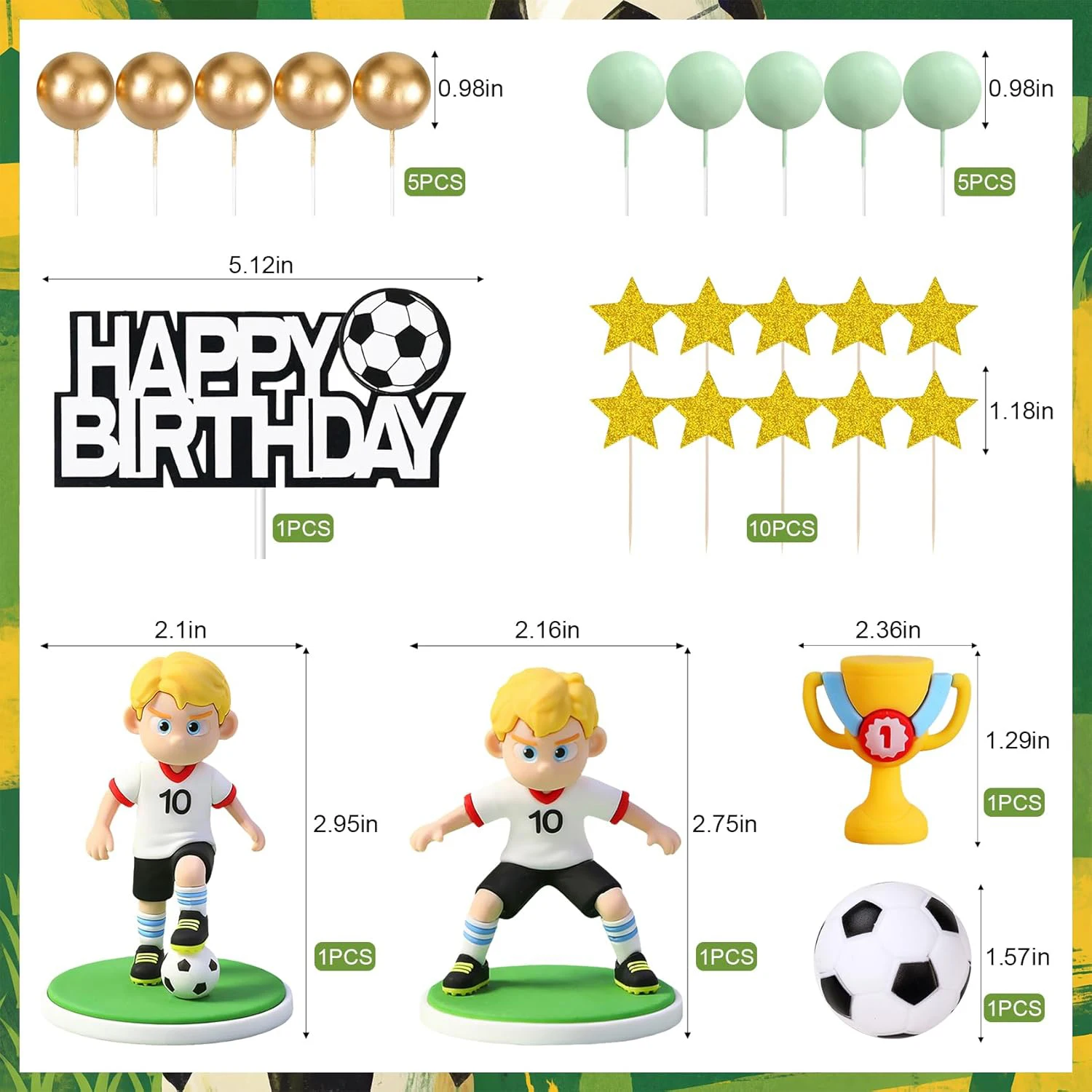 Fußball Tortendekoration Fußballspieler Figuren Dekorationen für Fußball Sport Geburtstag Zubehör – Detail 8