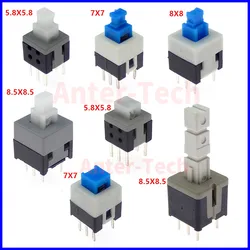 Microinterruptor de encendido con botón de 6 pines, 5,8x5,8, 7x7, 8x8, 8,5x8,5mm, autobloqueo/desbloqueo