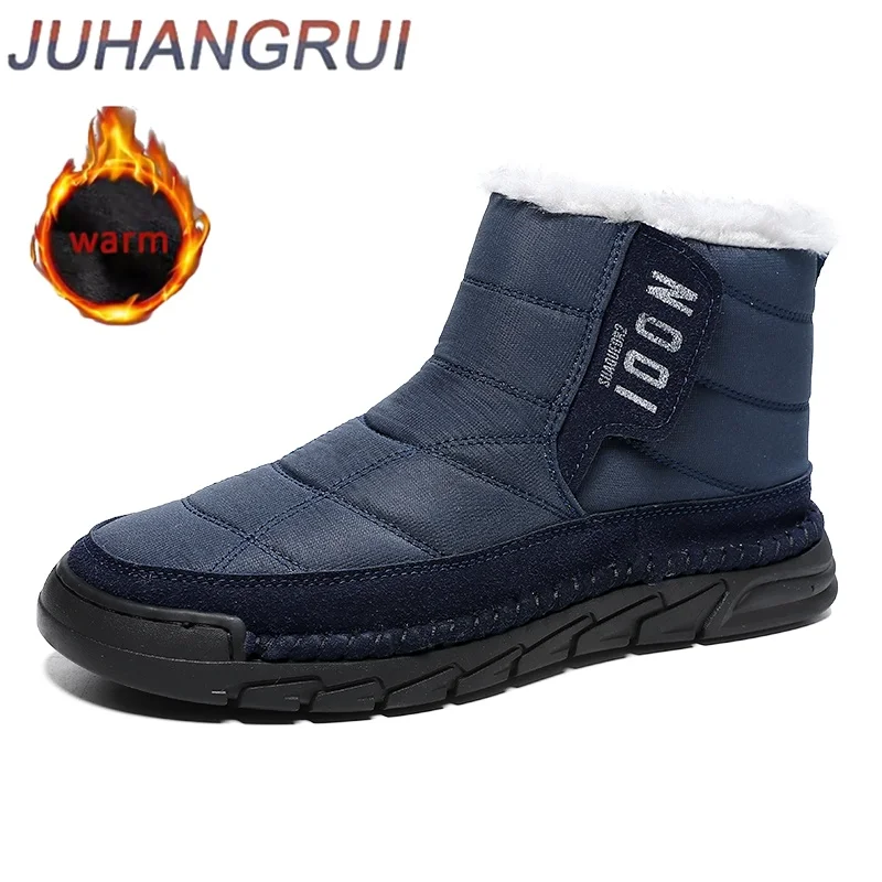 

Winter Men's Snow Boots Platform Ankel Boots Plus Size Casual Plush Men Shoes Antislip Warm Fur Men Boots Waterproof Cotton Boot
