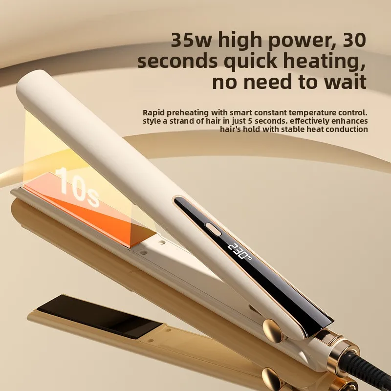 Negative Ion Dual Use Hair Straightening Curling Iron Multi Gear Temp Anti-Scald Flat Iron