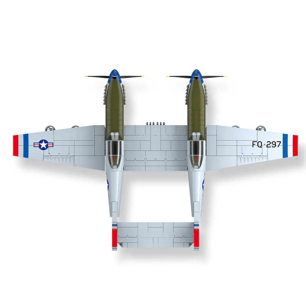 حار اللبنات العسكرية F-82 التوأم موستانج كتل الطائرات سلاح القوات الجوية الأمريكية مقاعدين مقاتلة WW2 نموذج طائرة الطوب
