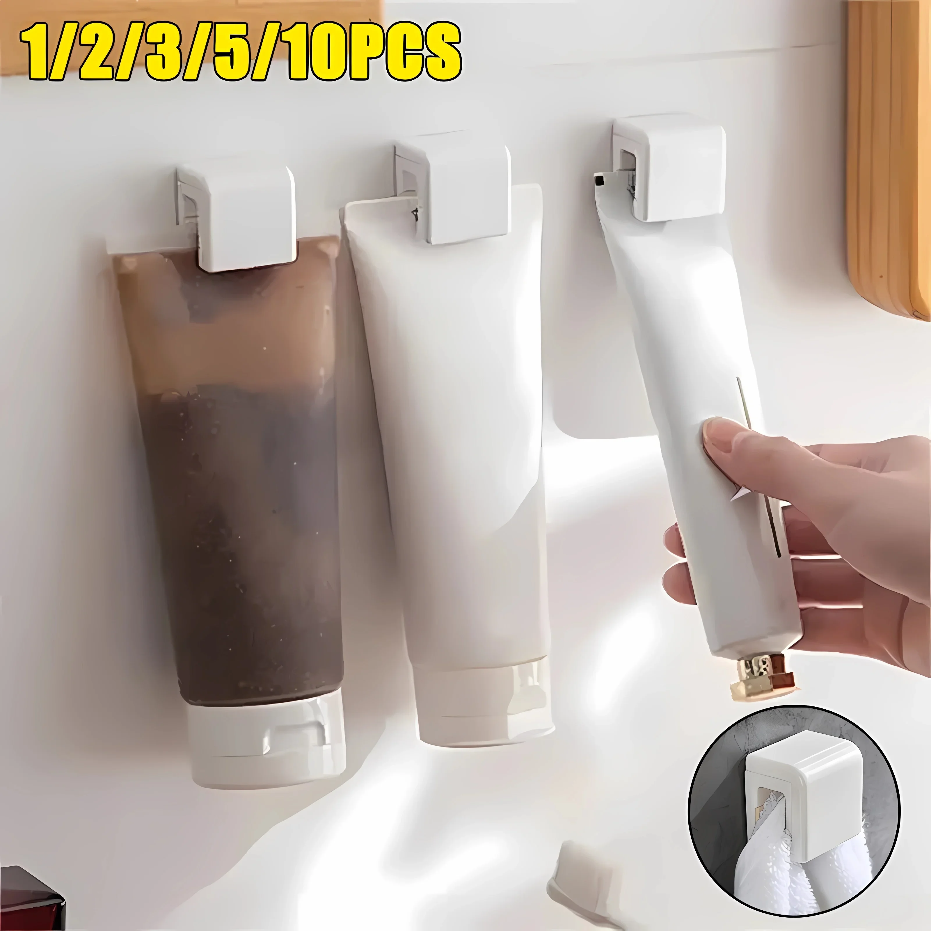 1/2/3/5/10pcs Punch-free Toothbrush Holder Wall-mounted Toothpaste Holder Storage Rack Holders Organizer Bathroom Accessories