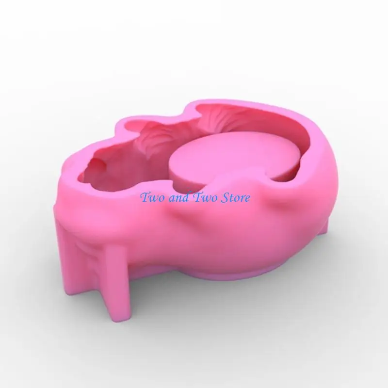HX6F 3D Animals Flowerpot Mold Epoxy Plaster Mold Making Soap Jewelry