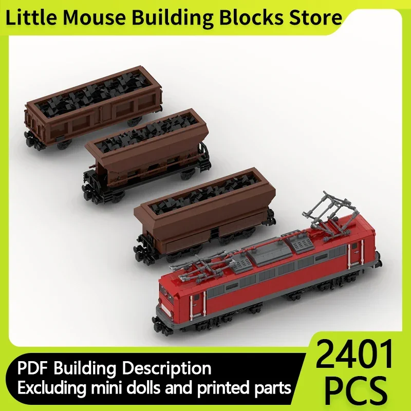 City Car Model MOC Building Bricks 150 Railway Coal Freight Train Modular Technology Gifts Holiday Assemble Children Toys Suit