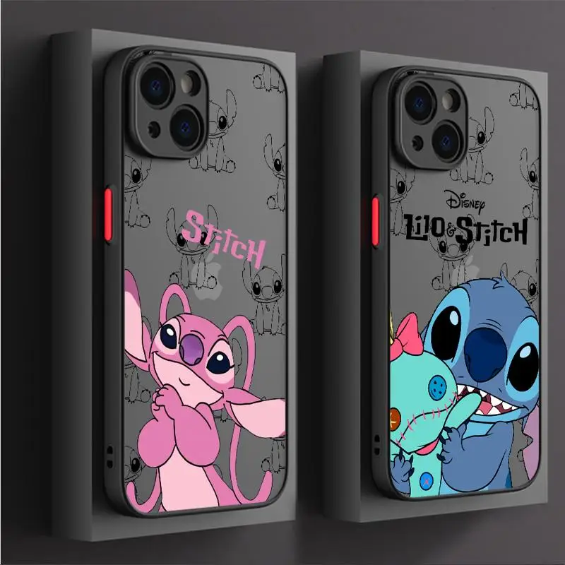 Disney anioł ścieg Lilo etui na Apple iPhone 15 11 14 13 12 Pro 7 XR X XS Max 8 Plus 6S SE 2022 15Pro telefon matowy Funda