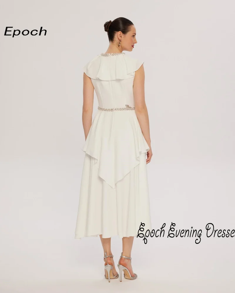 Epoch Sexy Women's Simple Evening Dress 2024 فساتين سهره سعوديه  Pleat A-Line O-Neck Custom Made Formal Cocktail Prom Gown