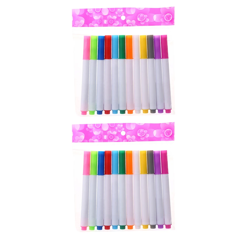 

24pcs Quick Dry Fluorescent Light Board Pens Dust-Free Erasable Markers For Glass Blackboard Window Office School Supplies