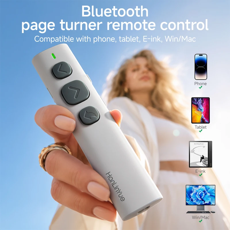 BT Page Turner, e-book reader, smartphone Bluetooth remote control, support for sliding short videos, Android/iOS mobile phones