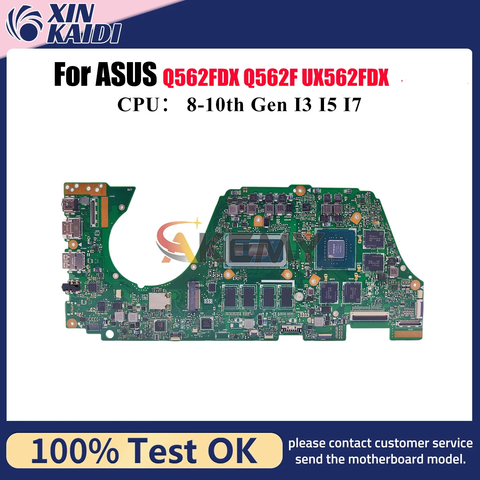 

UX562FDX Материнская плата для ноутбука ASUS ZenBook UX562 Q562FDX UX56IQ Q562F Материнская плата для ноутбука с процессором I3 I5 I7 100% tests OK stk