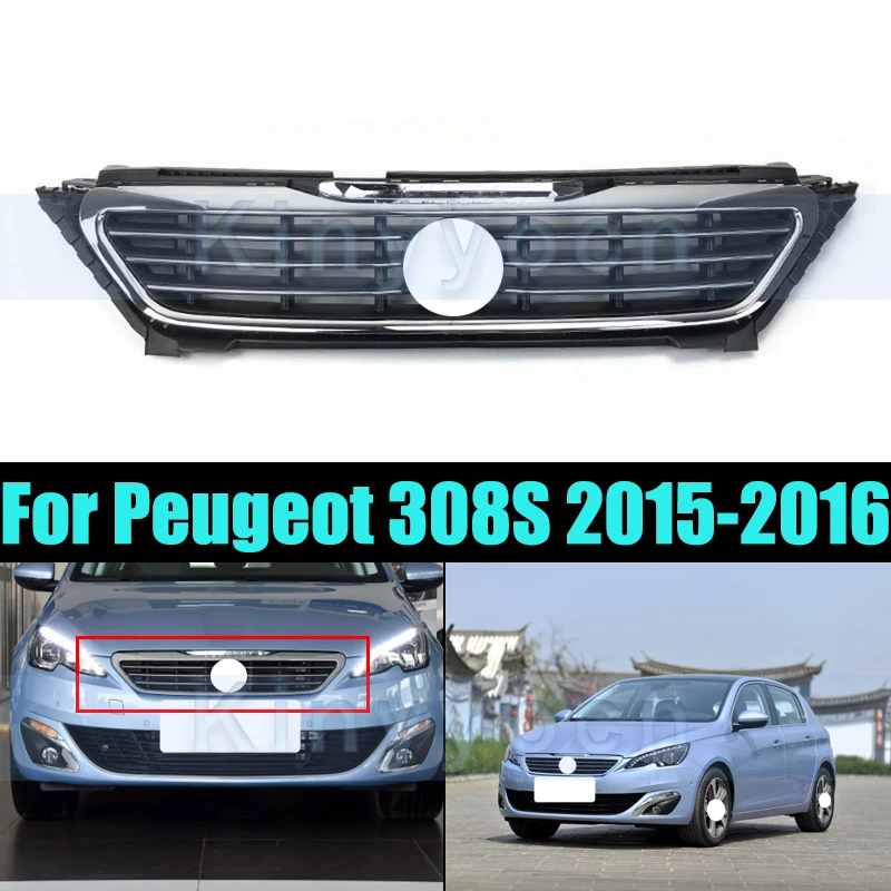 

Front Bumper Grille Radiator Mesh Grills For Peugeot 308S 2015-2016 Car Grille Front Bumper Mesh Grill Car Accessories