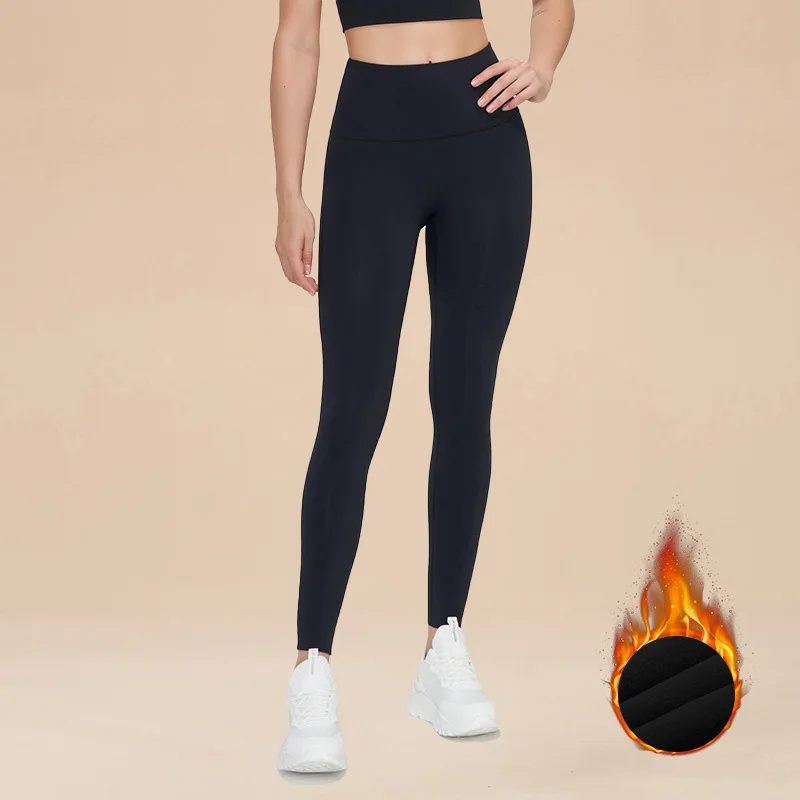 TRY TO BN Winter warme Leggings Frauen Fitness Yoga hosen Nylon hohe Taille Tasche weiches elastisches Training Laufen sexy Sport kleidung