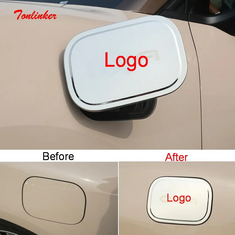 Tonlinker Exterior Car Power Charging Cover Stickers For GWM ORA CAT 2021-22 Car Styling 1 PCS Stainless Steel Cover sticker