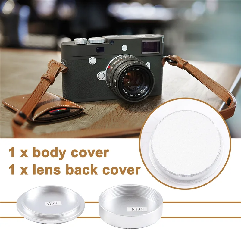 B24B Metal Body Cap And Lens Rear Cap Set For M39 Ltm Lsm Leica Screw Mount Mcm39s