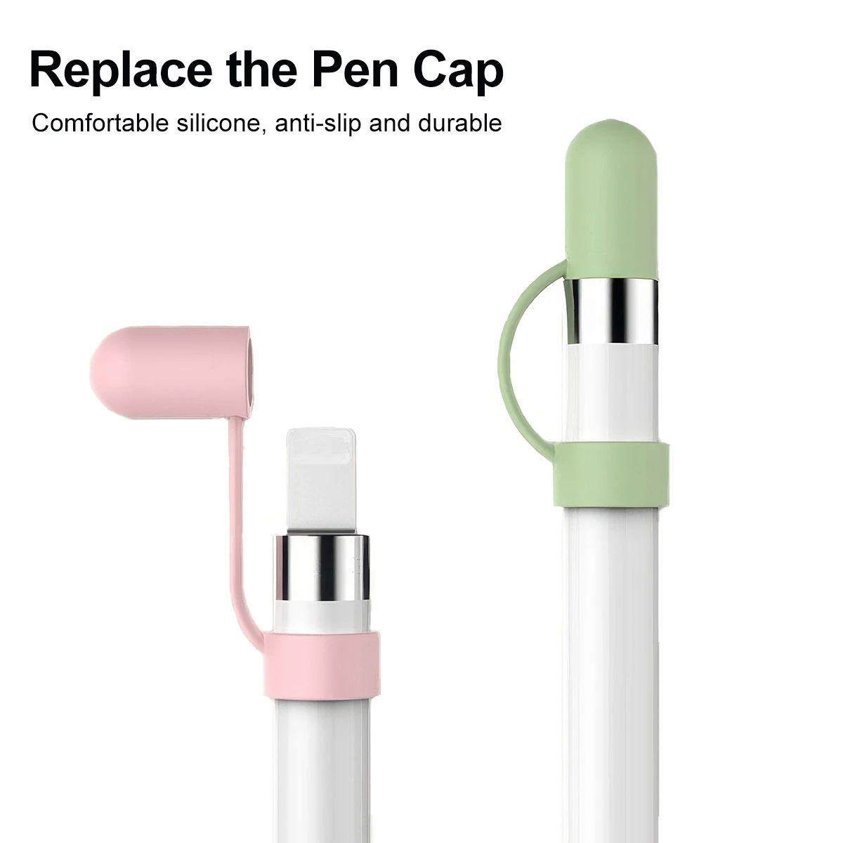 1/4PC Replacement Pen Cap Soft Silicon Protective Sleeve Accessories for Apple Pencil 1 Silicone Holder Nib Protective Case
