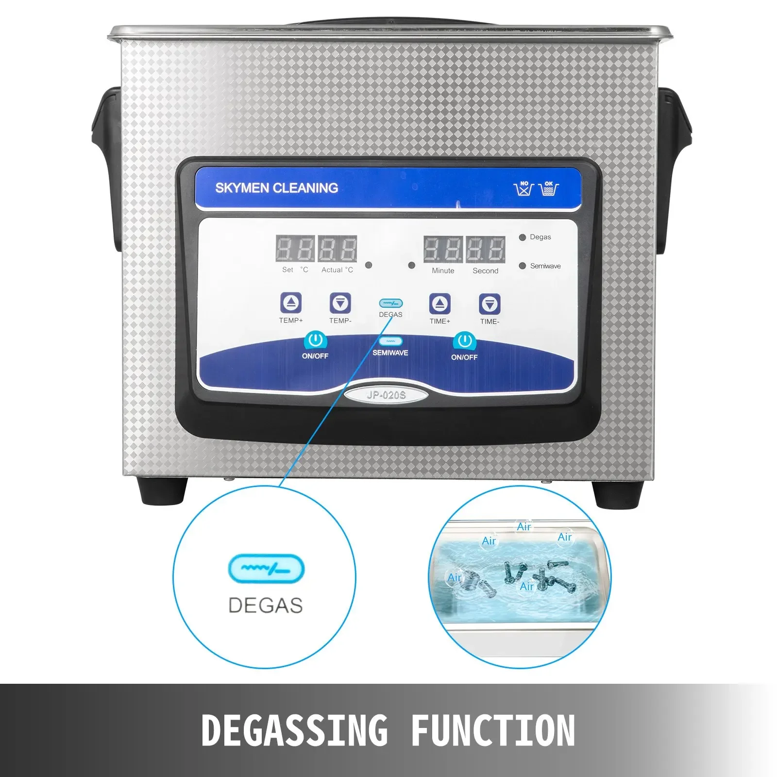 VEVOR 3L  6L 10L 15L 20L 22L 30L Ultrasonic Cleaner W/ Degassing Function Portable Washing Machine Sonic Home Appliance