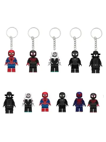Marvel Spiderman Keychain Gwen Peripheral Movies Student Cartoon Animation Cute School Bag Pendant Children's Toy Ornament Gift