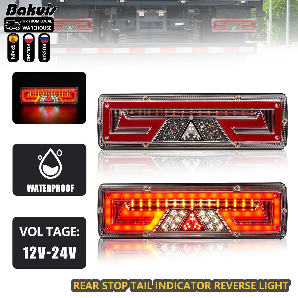 

Новинка, задний фонарь для грузовика, направляющий поток, рулевой тормоз, Реверсивный трафик, водонепроницаемый светодиодный фонарь, противотуманные фары, фургоны, вездеходы