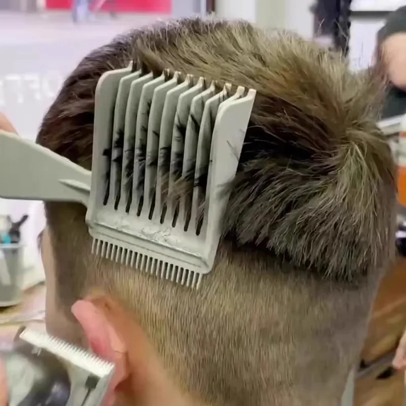 1-5pcs Men Hair Cutting Comb Professional Curved Positioning Comb Hair Salon Household Caliper Side Push Clip Hair Styling Tool