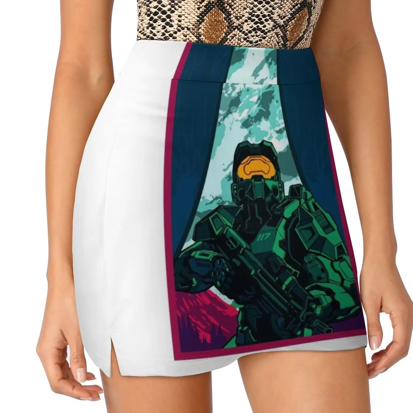 Inf-Illustration Women's skirt Aesthetic skirts New Fashion Short Skirts Infinite Infinite Game Master Chief Master Chief Fps