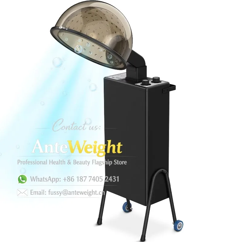 Modern Design Beauty Salon Equipment Durable Vertical Hair Dryer with Breathable Perforated Hood and Large Fan Hair Steamer