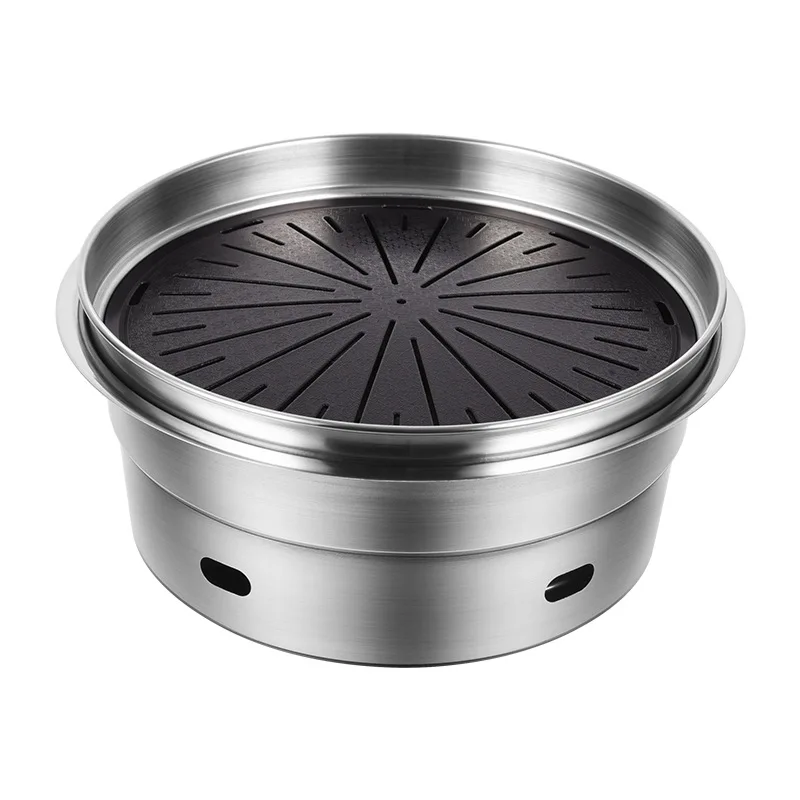 شواية فحم من الفولاذ المقاوم للصدأ مرتفعة، موقد شواء بتصميم أقحم، شواية مقاومة للرذاذ، فرن شواء على سطح الطاولة بمساحة كبيرة