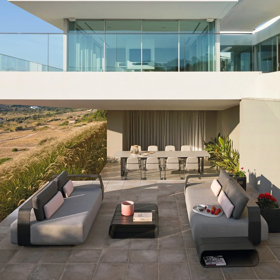 

Элитный водонепроницаемый комплект уличной мебели из литого алюминия: диван для патио с подушками, садовый диван для улицы