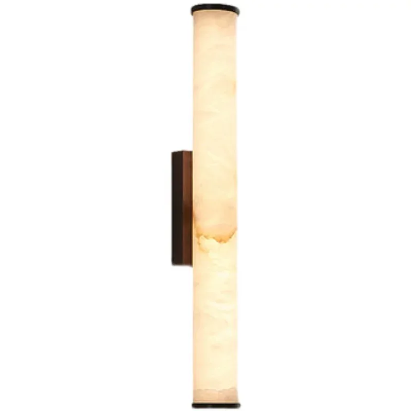 

Modern French Copper Spanish Natural Marble Wall Sconce, Dimmable Lustre Lamp for Villa Bar, Stylish Indoor Decor Light