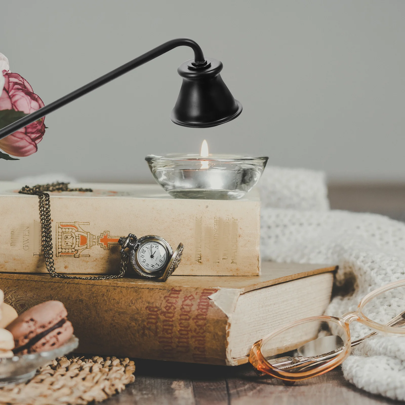 طفاية طفاية بمقبض طويل، غطاء فتيل معدني قوي، أداة رعاية متعددة الاستخدام #5