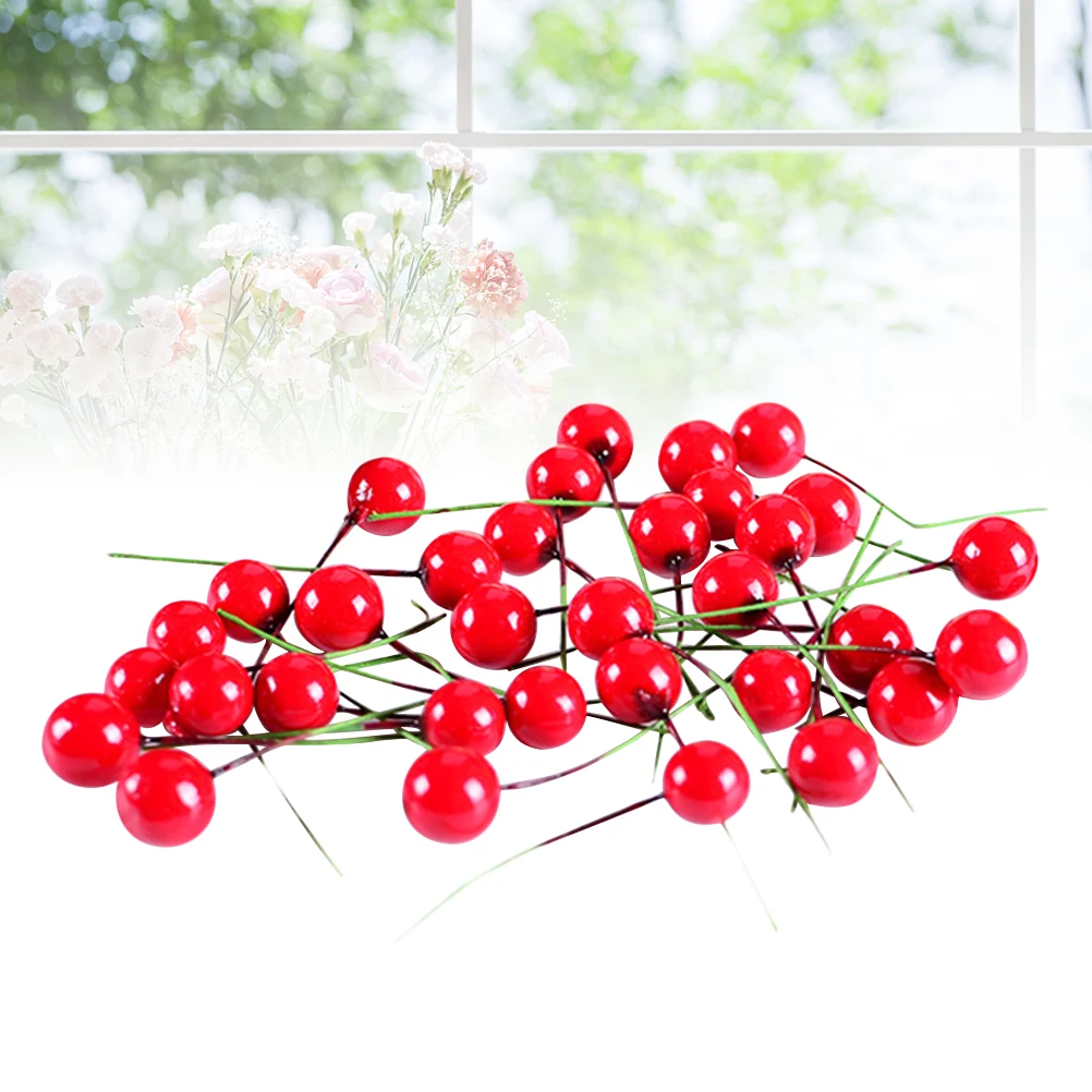 

100 Pcs Artificial Berries Premium Realistic Christmas Home Decor nament Berry Tree Festive Atmosphere Party Wedding Holiday