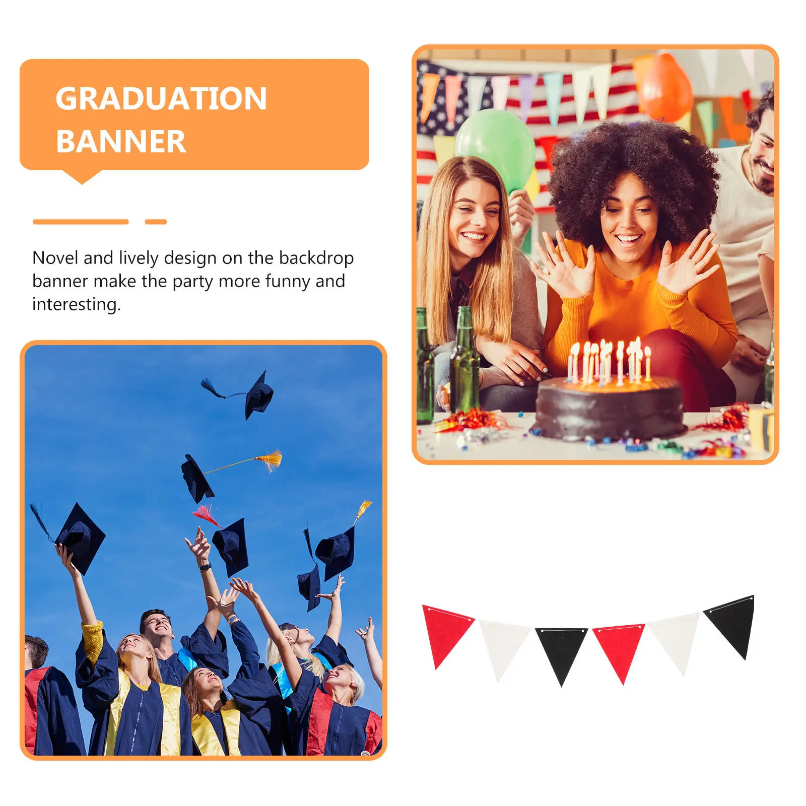 

2Pcs Graduation Celebration Banner Party Backdrop Hanging Decorative Wall Banner Non-Woven Fabric Graduation Decoration Supplies