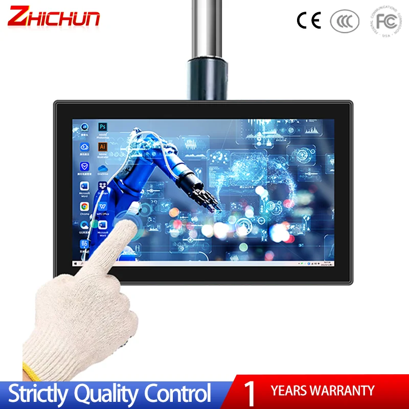 ZHICHUN S 21 Inch Lcd Monitor Portable Pc Wall Mount Monitor Capacitive Industrial Glove Touch 10 Point Touch Monitor