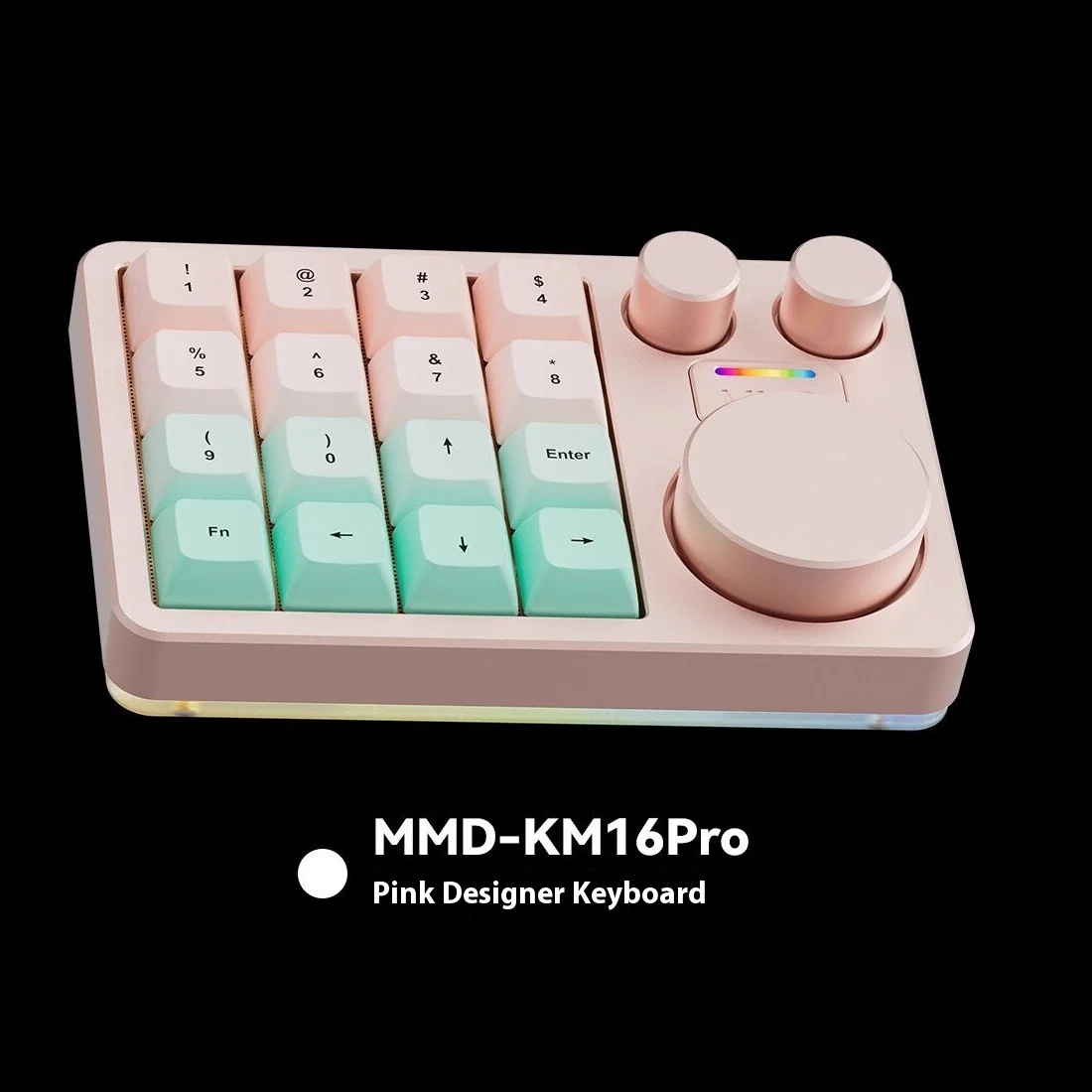 MMD KM16 Pro لوحة مفاتيح ميكانيكية صغيرة من سبائك الألومنيوم ثلاثي الوضع مصمم ثلاثة مقبض مخصص لـ PS PR C4D ترتيب التحرير هدية