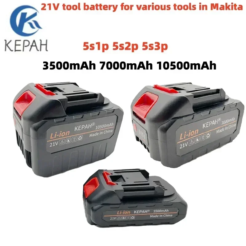 

The new 21V 3.5/7.5/10.5Ah rechargeable lithium-ion power tool battery has a large capacity for use in Makita screwdriver drills