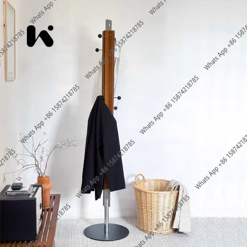 

Kk Coat Rack Floor-to-ceiling Retro Solid Wood Bedroom Home Entrance Simple Metal Coat Rack Art Storage Hanger
