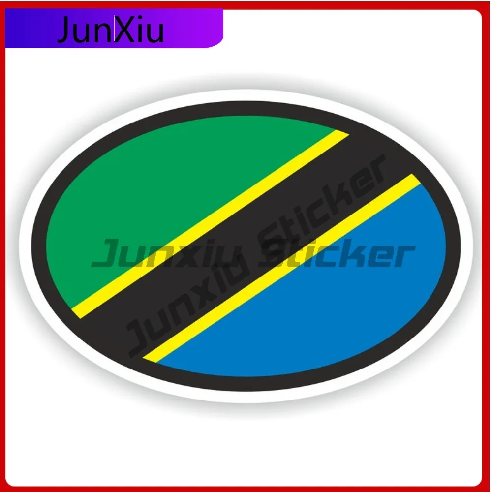

TANZANIA Oval Flag Sticker Waterproof Decals Scratch Cover Decal Decals Motorcycle Stickers Eagle Scratch Cover Sticker Car Bump
