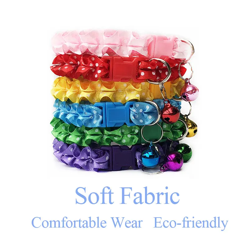 طوق كلب صغير مع جرس ، قلادة القط الدانتيل ، طوق جرو نقطة ، سلسلة لطيف ، لوازم هريرة قابلة للتعديل ، ملحق #6