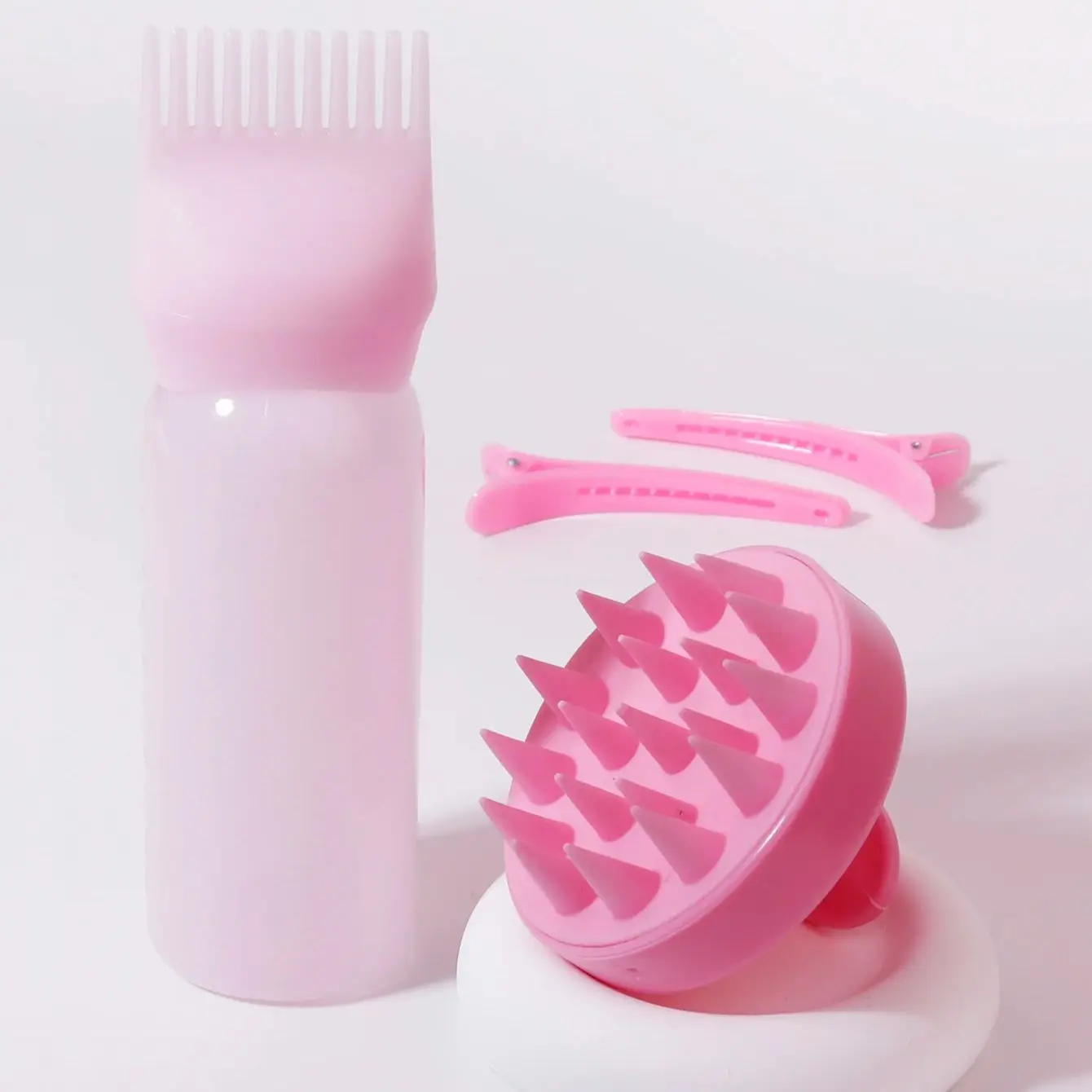 

4 шт., набор кистей для шампуня с аппликатором для корней, с 2 заколками для укладки волос, массажной щеткой для головы, специально для париков из натуральных волос