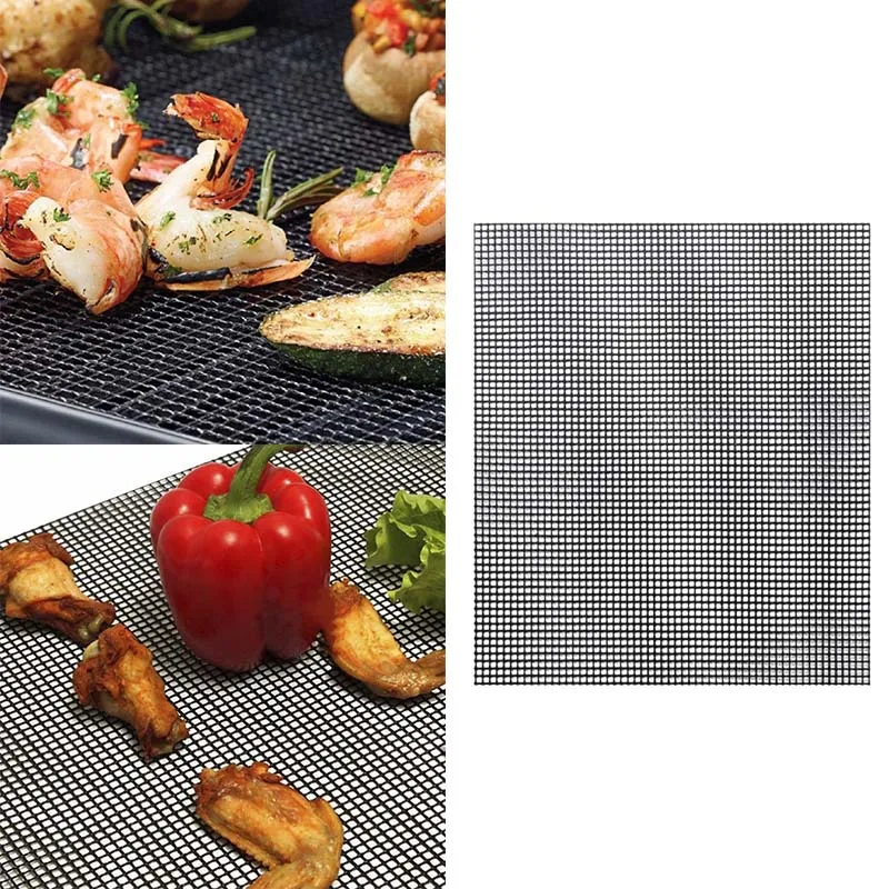 Outdoor BBQ Grill Mesh Grill Mesh Mat Non-stick High Temperature Resistant Grill Mesh Grill Mat BBQ Accessories