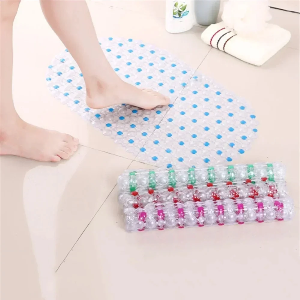 Hot PVC Anti-skid Bath Mats Soft Anti-slip Shower Mat Massage Mat with Suction Cup Non-slip Bathtu Bath Mat Bathroom Accessories