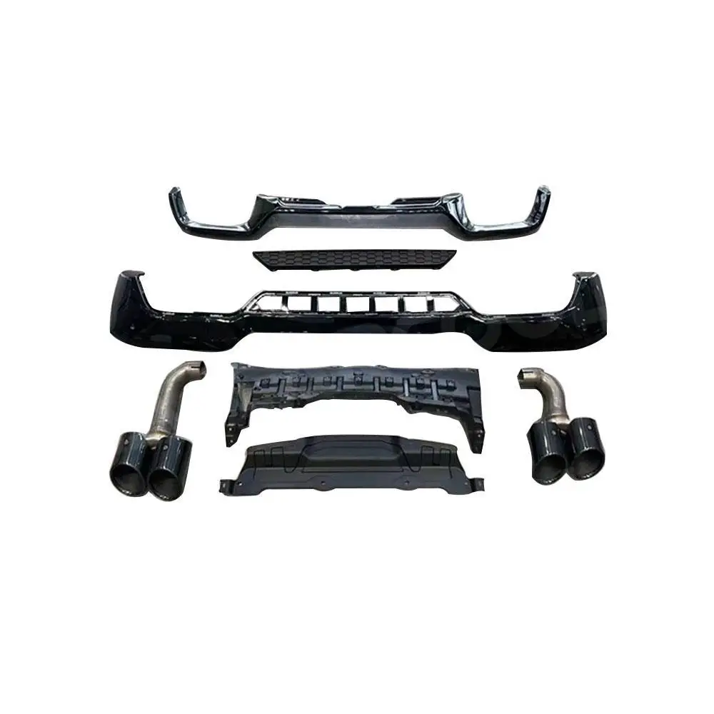 ABS Rear Bumper Lip Diffuser Set for BMW G01 G08 X3 M Sport 2022 + Rear Diffuser Spoiler with Exhaust Tips